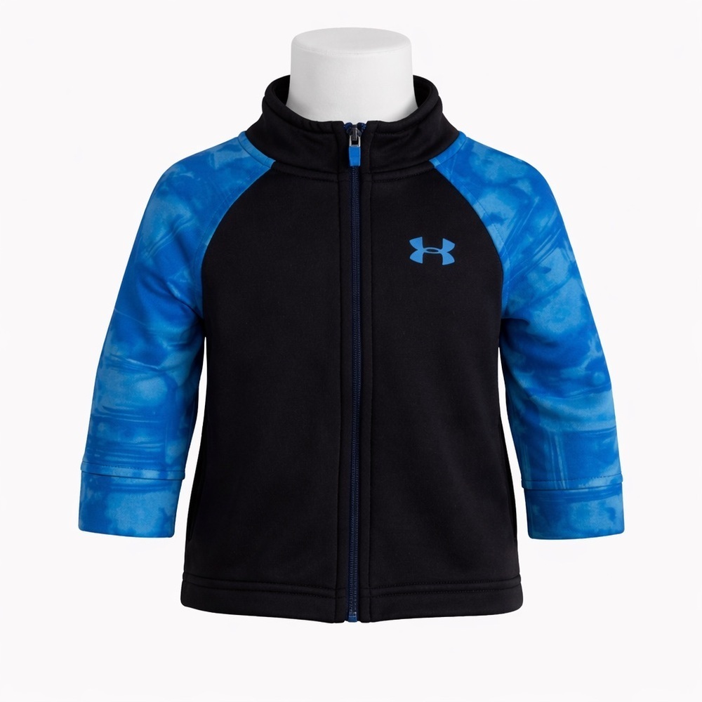 Size 12M Under Armour Boys‎ Black Blue Zip Track Jacket Sweater